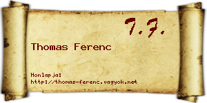 Thomas Ferenc névjegykártya